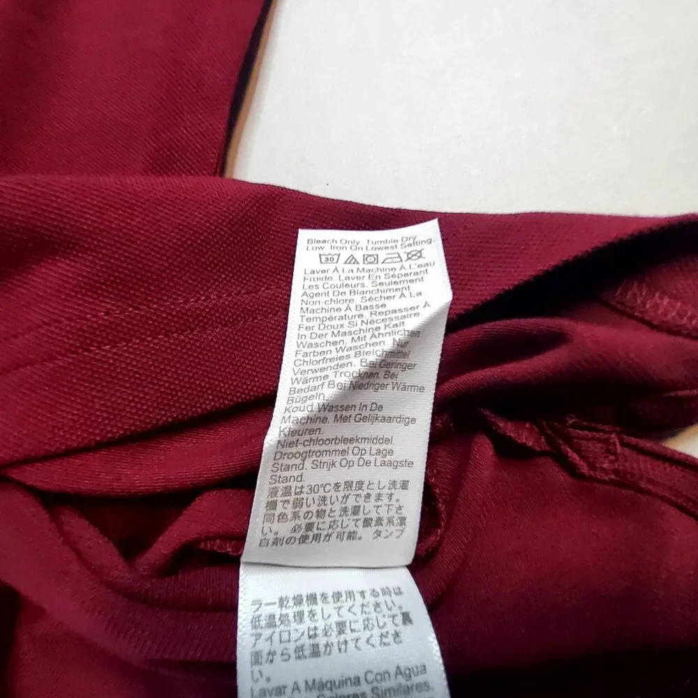 J.Crew Mens Flex Piqué Polo Shirt XL Burgundy Cotton Blend Made In Cambodia - Picture 10 of 12